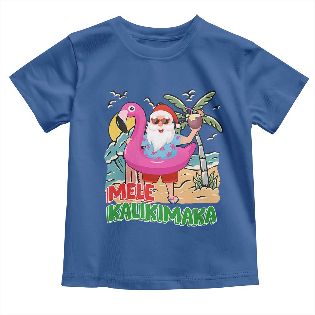 Christmas in Hawaii Toddler T Shirt Mele Kalikimaka Hawaiian Tropical Beach Santa TS02 Royal Blue Print Your Wear