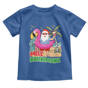 Christmas in Hawaii Toddler T Shirt Mele Kalikimaka Hawaiian Tropical Beach Santa TS02 Royal Blue Print Your Wear