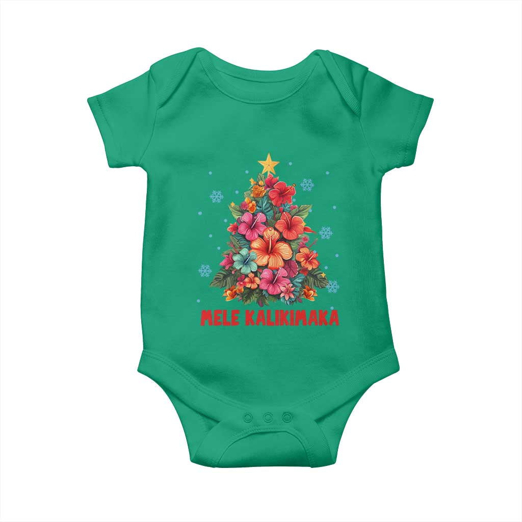 Christmas in Hawaii Baby Onesie Mele Kalikimaka Tropical Hawaiian Hibiscus TS02 Irish Green Print Your Wear