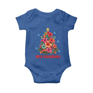 Christmas in Hawaii Baby Onesie Mele Kalikimaka Tropical Hawaiian Hibiscus TS02 Royal Blue Print Your Wear