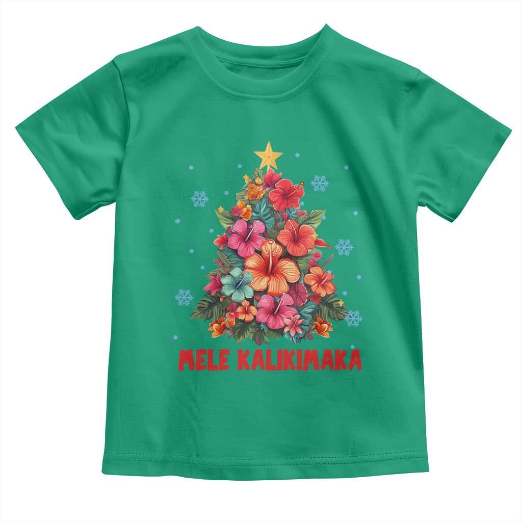Christmas in Hawaii Toddler T Shirt Mele Kalikimaka Tropical Hawaiian Hibiscus TS02 Irish Green Print Your Wear