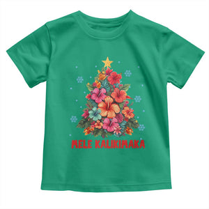 Christmas in Hawaii Toddler T Shirt Mele Kalikimaka Tropical Hawaiian Hibiscus TS02 Irish Green Print Your Wear