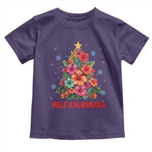 Christmas in Hawaii Toddler T Shirt Mele Kalikimaka Tropical Hawaiian Hibiscus TS02 Purple Print Your Wear