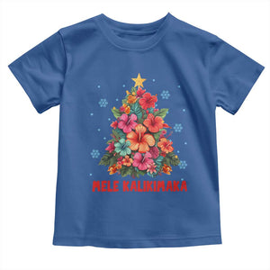 Christmas in Hawaii Toddler T Shirt Mele Kalikimaka Tropical Hawaiian Hibiscus TS02 Royal Blue Print Your Wear
