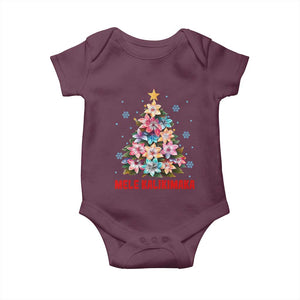 Christmas in Hawaii Baby Onesie Mele Kalikimaka Tropical Hawaiian Plumeria TS02 Maroon Print Your Wear