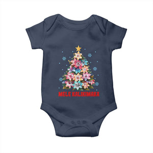 Christmas in Hawaii Baby Onesie Mele Kalikimaka Tropical Hawaiian Plumeria TS02 Navy Print Your Wear