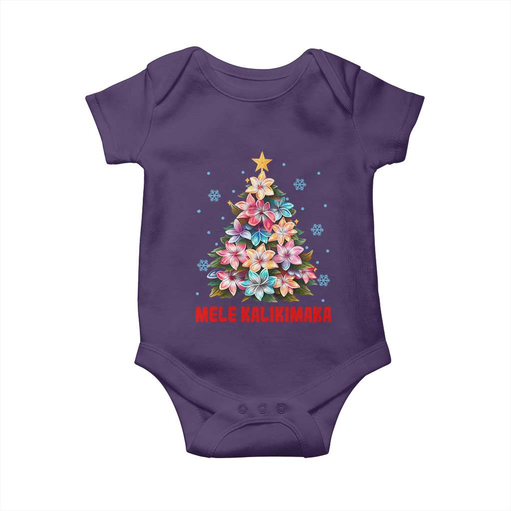 Christmas in Hawaii Baby Onesie Mele Kalikimaka Tropical Hawaiian Plumeria TS02 Purple Print Your Wear