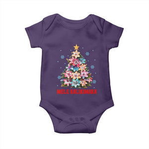 Christmas in Hawaii Baby Onesie Mele Kalikimaka Tropical Hawaiian Plumeria TS02 Purple Print Your Wear