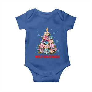 Christmas in Hawaii Baby Onesie Mele Kalikimaka Tropical Hawaiian Plumeria TS02 Royal Blue Print Your Wear