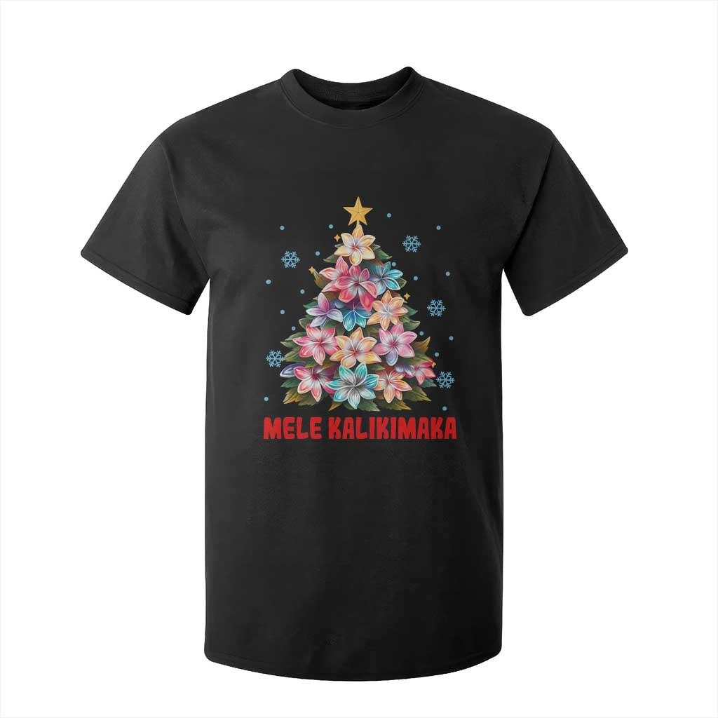 Christmas in Hawaii T Shirt For Kid Mele Kalikimaka Tropical Hawaiian Plumeria TS02 Black Print Your Wear