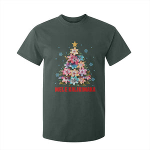 Christmas in Hawaii T Shirt For Kid Mele Kalikimaka Tropical Hawaiian Plumeria TS02 Dark Forest Green Print Your Wear