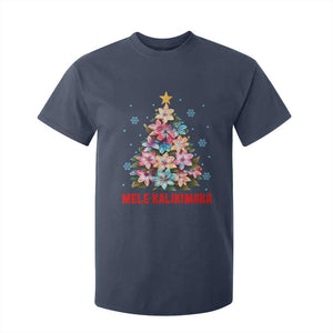 Christmas in Hawaii T Shirt For Kid Mele Kalikimaka Tropical Hawaiian Plumeria TS02 Navy Print Your Wear