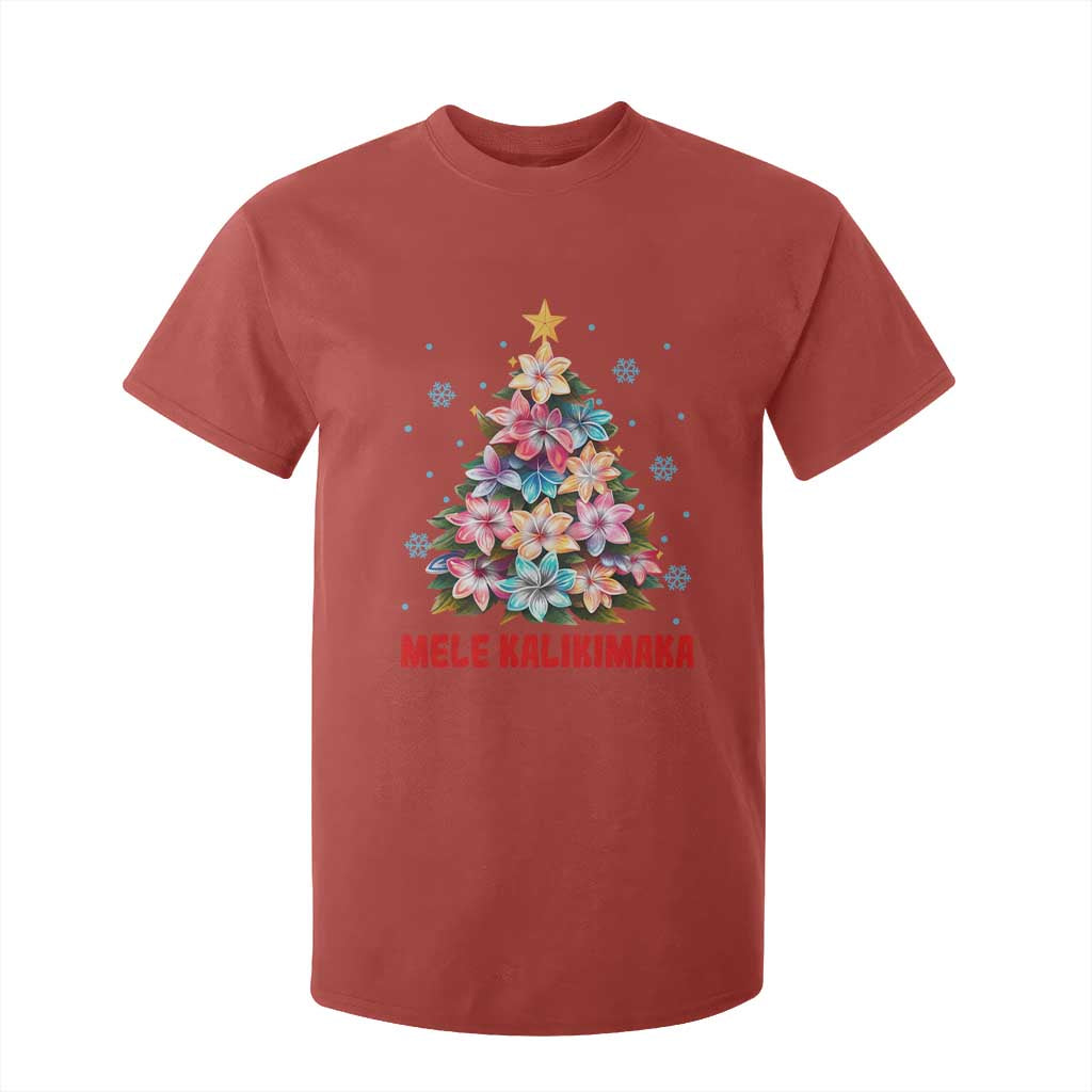 Christmas in Hawaii T Shirt For Kid Mele Kalikimaka Tropical Hawaiian Plumeria TS02 Red Print Your Wear