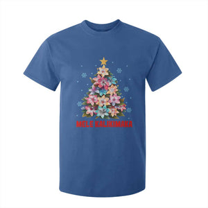 Christmas in Hawaii T Shirt For Kid Mele Kalikimaka Tropical Hawaiian Plumeria TS02 Royal Blue Print Your Wear