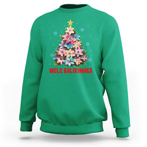 Tropical Hawaiian Plumeria Christmas Tree Mele Kalikimaka Sweatshirt TS02 Irish Green Printyourwear