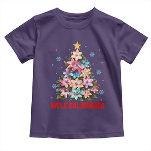 Christmas in Hawaii Toddler T Shirt Mele Kalikimaka Tropical Hawaiian Plumeria TS02 Purple Print Your Wear