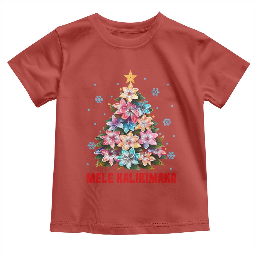 Christmas in Hawaii Toddler T Shirt Mele Kalikimaka Tropical Hawaiian Plumeria TS02 Red Print Your Wear