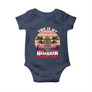 Christmas in Hawaii Baby Onesie This Is My Hawaiian Tiki Retro Tropical Vibe TS02 Navy Print Your Wear