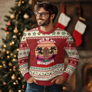 Xmas in Hawaii Ugly Christmas Sweater This Is My Hawaiian Tiki Retro Tropical Vibe TS02 Hibiscus Print Your Wear