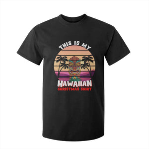 Christmas in Hawaii T Shirt For Kid This Is My Hawaiian Tiki Retro Tropical Vibe TS02 Black Print Your Wear