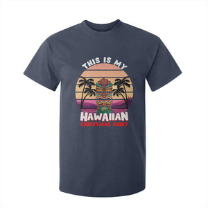 Christmas in Hawaii T Shirt For Kid This Is My Hawaiian Tiki Retro Tropical Vibe TS02 Navy Print Your Wear