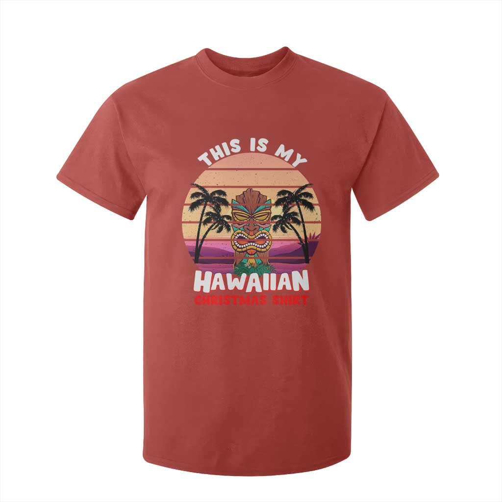 Christmas in Hawaii T Shirt For Kid This Is My Hawaiian Tiki Retro Tropical Vibe TS02 Red Print Your Wear