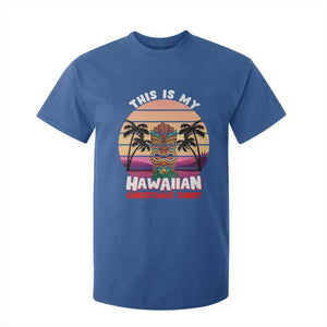Christmas in Hawaii T Shirt For Kid This Is My Hawaiian Tiki Retro Tropical Vibe TS02 Royal Blue Print Your Wear