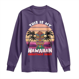 Christmas in Hawaii Long Sleeve Shirt This Is My Hawaiian Tiki Retro Tropical Vibe TS02 Purple Print Your Wear