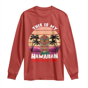 Christmas in Hawaii Long Sleeve Shirt This Is My Hawaiian Tiki Retro Tropical Vibe TS02 Red Print Your Wear