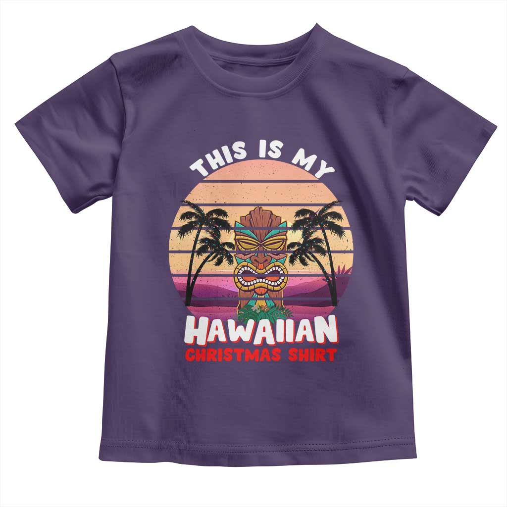 Christmas in Hawaii Toddler T Shirt This Is My Hawaiian Tiki Retro Tropical Vibe TS02 Purple Print Your Wear