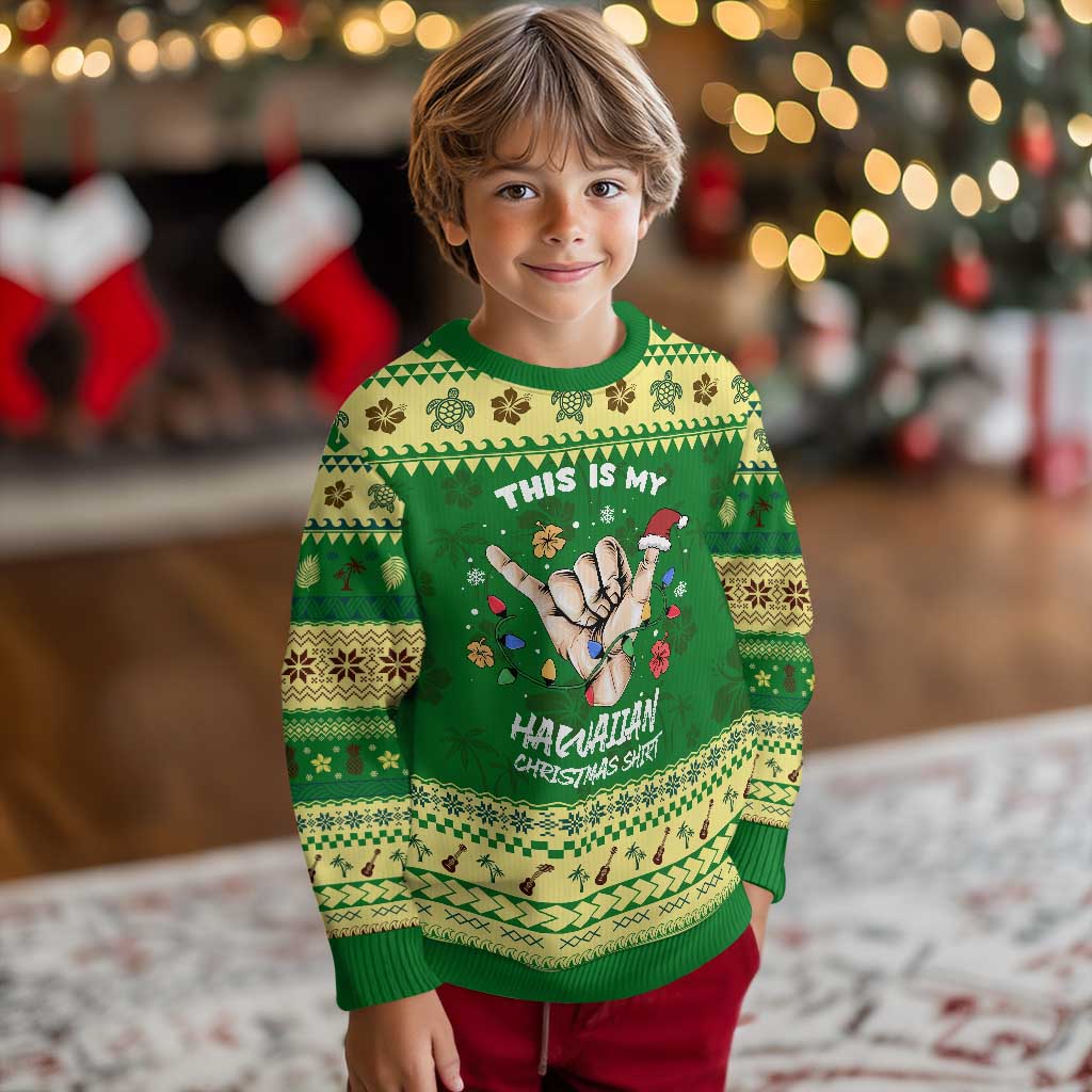 Xmas in Hawaii Ugly Christmas Sweater This Is My Hawaiian Shaka Tropical Vibe TS02 Forest Print Your Wear
