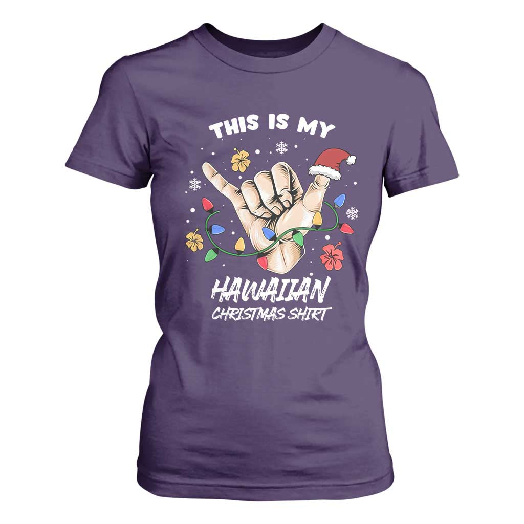 Christmas in Hawaii T Shirt For Women This Is My Hawaiian Shaka Tropical Vibe TS02 Purple Print Your Wear