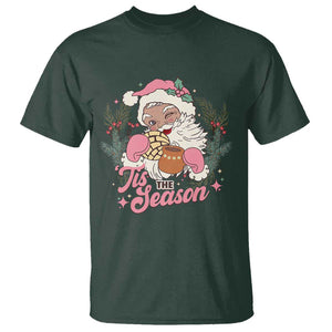 Retro Pink Santa T Shirt Tis The Season Feliz Navidad Latin America Mexican Christmas TS02 Dark Forest Green Print Your Wear