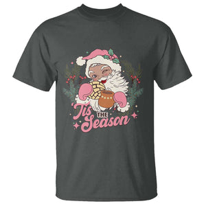 Retro Pink Santa T Shirt Tis The Season Feliz Navidad Latin America Mexican Christmas TS02 Dark Heather Print Your Wear
