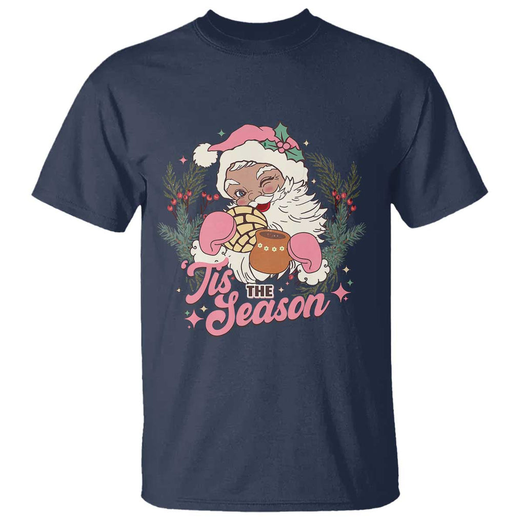 Retro Pink Santa T Shirt Tis The Season Feliz Navidad Latin America Mexican Christmas TS02 Navy Print Your Wear