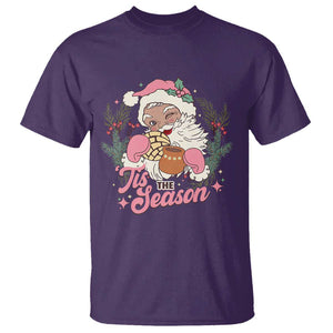 Retro Pink Santa T Shirt Tis The Season Feliz Navidad Latin America Mexican Christmas TS02 Purple Print Your Wear