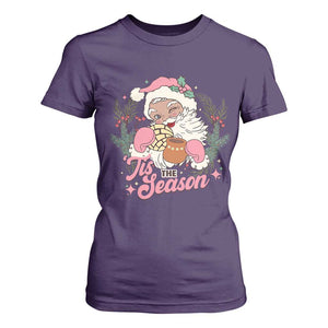 Retro Pink Santa T Shirt For Women Tis The Season Feliz Navidad Latin America Mexican Christmas TS02 Purple Print Your Wear