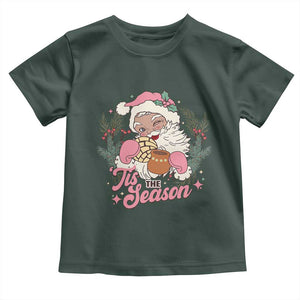 Retro Pink Santa Toddler T Shirt Tis The Season Feliz Navidad Latin America Mexican Christmas TS02 Dark Forest Green Print Your Wear