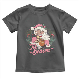 Retro Pink Santa Toddler T Shirt Tis The Season Feliz Navidad Latin America Mexican Christmas TS02 Dark Heather Print Your Wear