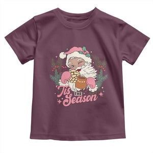 Retro Pink Santa Toddler T Shirt Tis The Season Feliz Navidad Latin America Mexican Christmas TS02 Maroon Print Your Wear