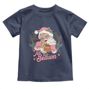 Retro Pink Santa Toddler T Shirt Tis The Season Feliz Navidad Latin America Mexican Christmas TS02 Navy Print Your Wear