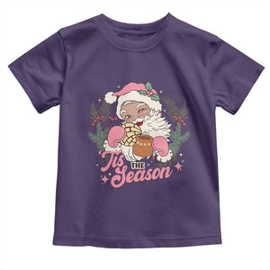 Retro Pink Santa Toddler T Shirt Tis The Season Feliz Navidad Latin America Mexican Christmas TS02 Purple Print Your Wear
