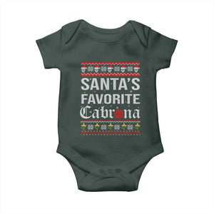 Funny Mexican Ugly Christmas Baby Onesie Santa's Favorite Cabrona Xmas Party Gift TS02 Print Your Wear