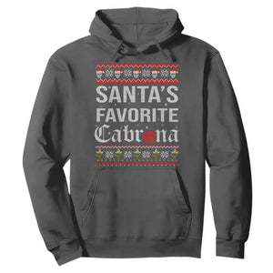 Funny Mexican Ugly Christmas Hoodie Santa's Favorite Cabrona Xmas Party Gift TS02 Dark Heather Print Your Wear