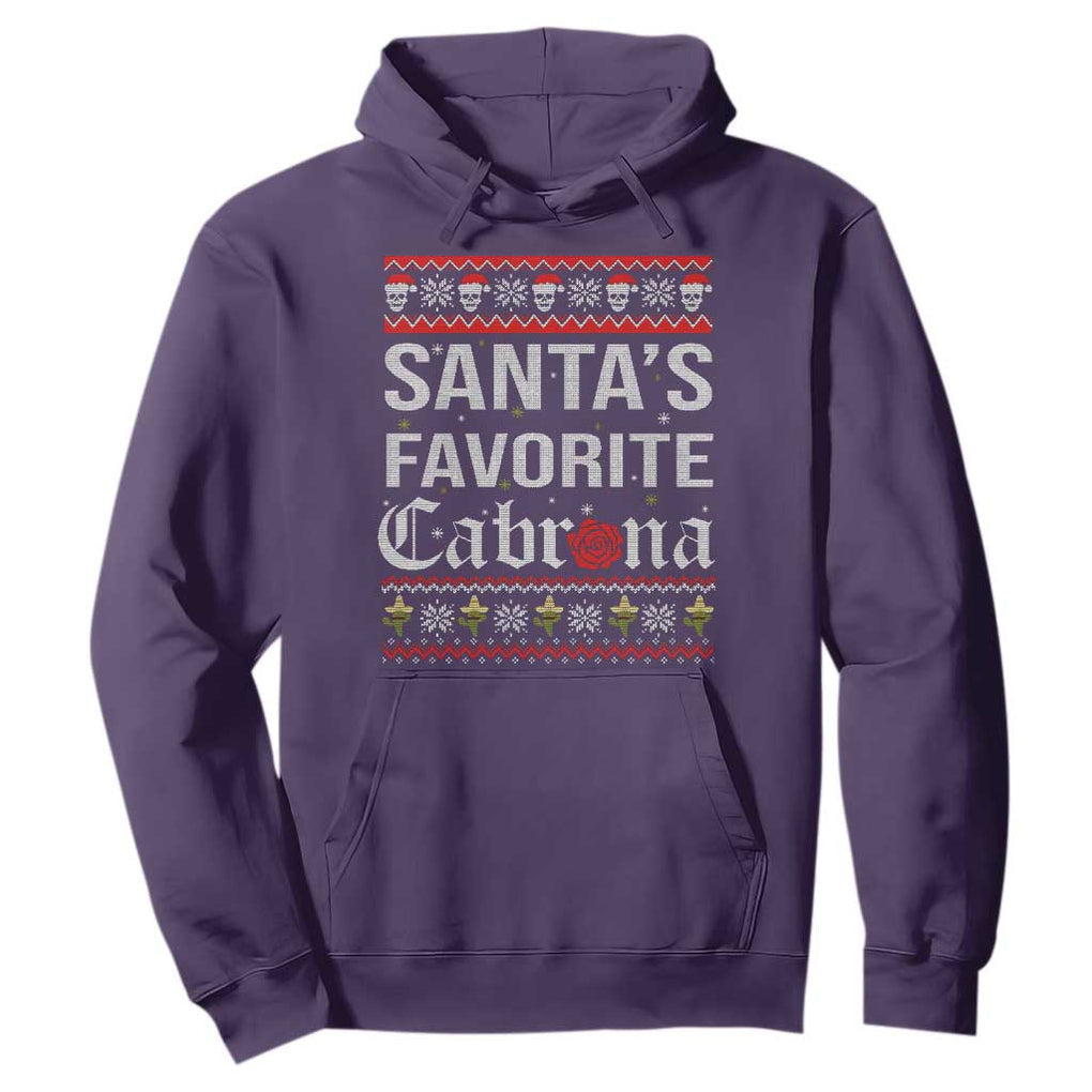 Funny Mexican Ugly Christmas Hoodie Santa's Favorite Cabrona Xmas Party Gift TS02 Purple Print Your Wear