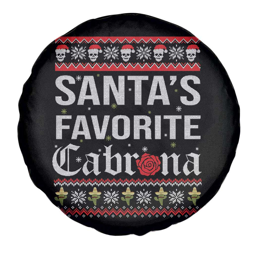 Funny Mexican Ugly Christmas Spare Tire Cover Santa's Favorite Cabrona Xmas Party Gift TS02 Print Your Wear