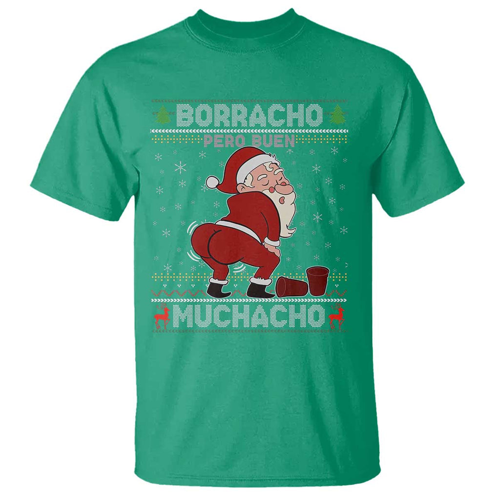Funny Drunk Mexican Santa T Shirt Borracho Pero Buen Muchacho Good Guy in Spanish TS02 Irish Green Print Your Wear