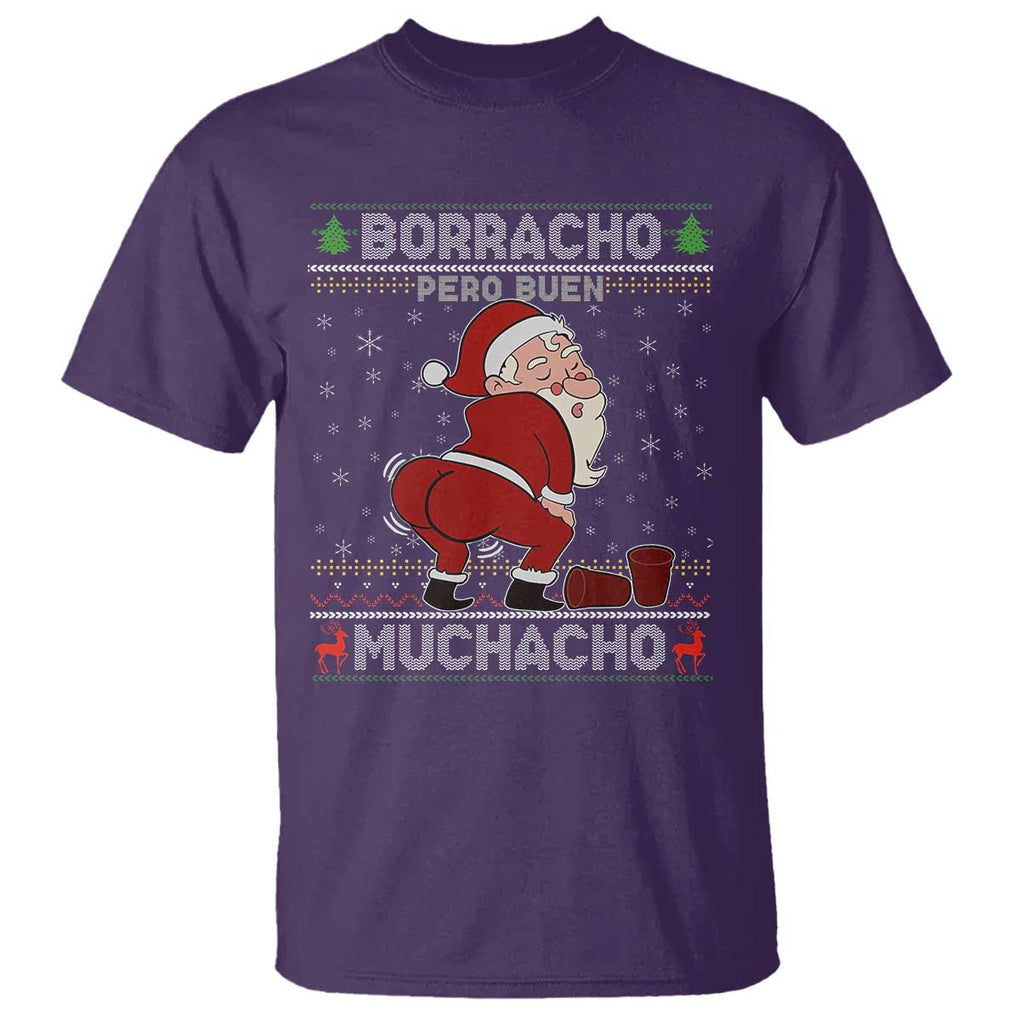 Funny Drunk Mexican Santa T Shirt Borracho Pero Buen Muchacho Good Guy in Spanish TS02 Purple Print Your Wear