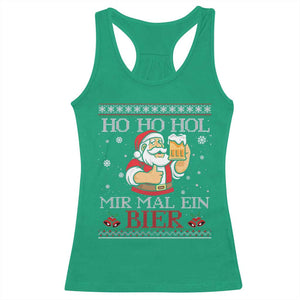 Funny Mexican Santa Drinking Racerback Tank Top Ho Ho Hol Mir Mal Ein Bier Hold Me A Beer Xmas Party TS02 Irish Green Print Your Wear