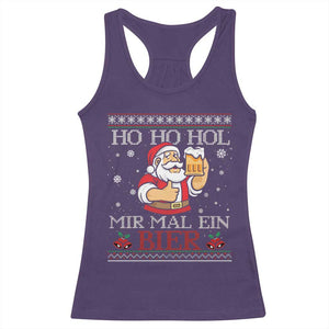 Funny Mexican Santa Drinking Racerback Tank Top Ho Ho Hol Mir Mal Ein Bier Hold Me A Beer Xmas Party TS02 Purple Print Your Wear